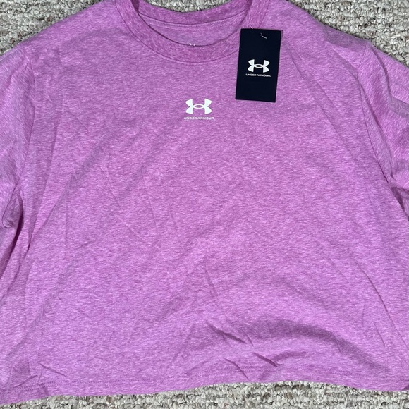 Under Armour Cropped Long Sleeve Tee Pink Size XS - Picture 3 of 6